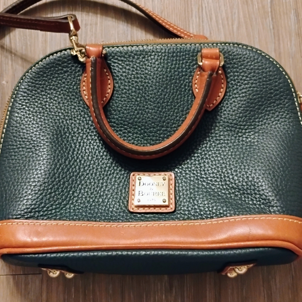 Dooney & Bourke Forest Green and Tan Satchel